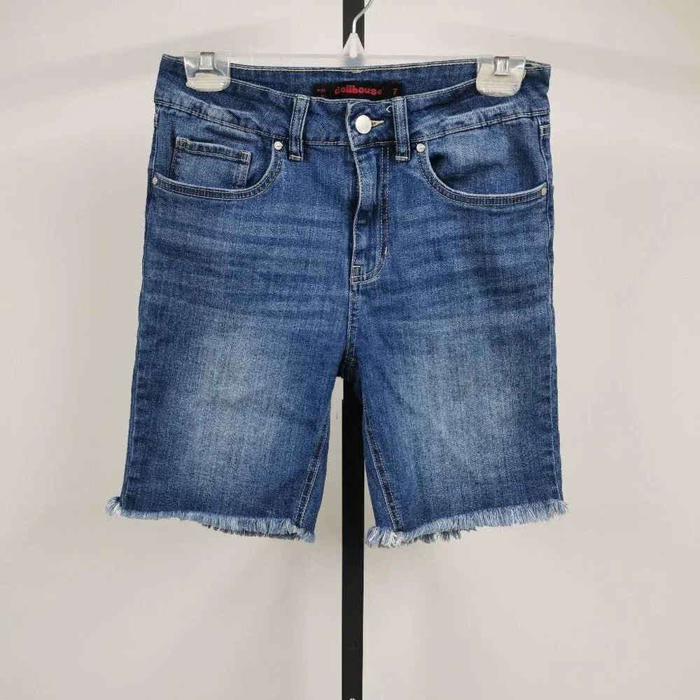 Dollhouse Womens Bermuda Raw Edge Hem Shorts Size 28